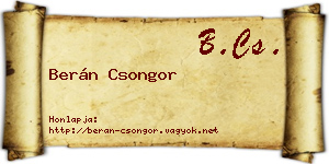 Berán Csongor névjegykártya